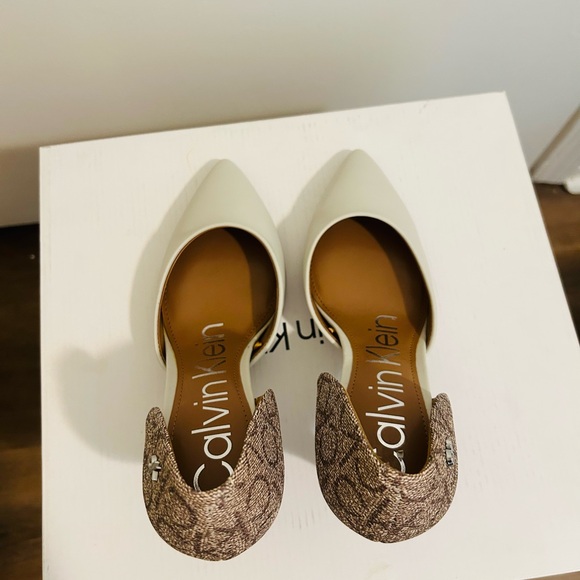 ECU Calvin Klein Cream and Brown Women's Heels size 6 - Picture 4 of 6